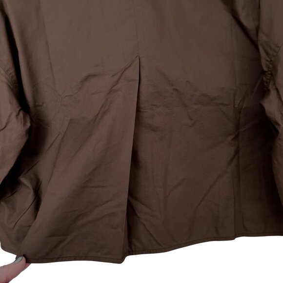 Everlane Woven Cropped Pajama Top Womens Size S Chestnut Boxy Loungewear NWT - Picture 4 of 7